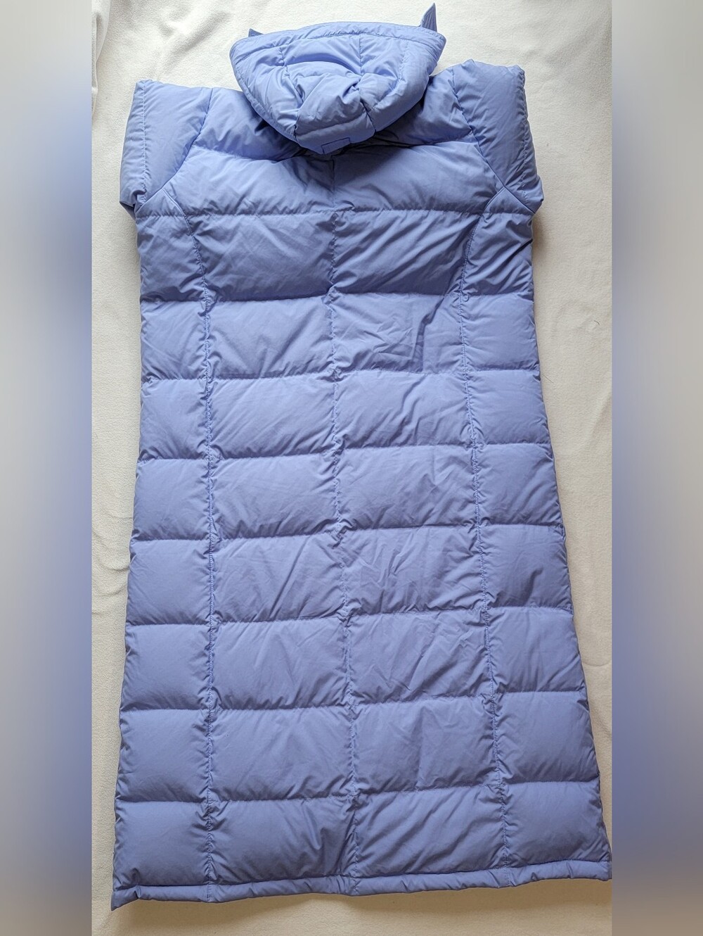 L.L. Bean Long Hooded Puffer Coat in Light Blue - Picture 9 of 10